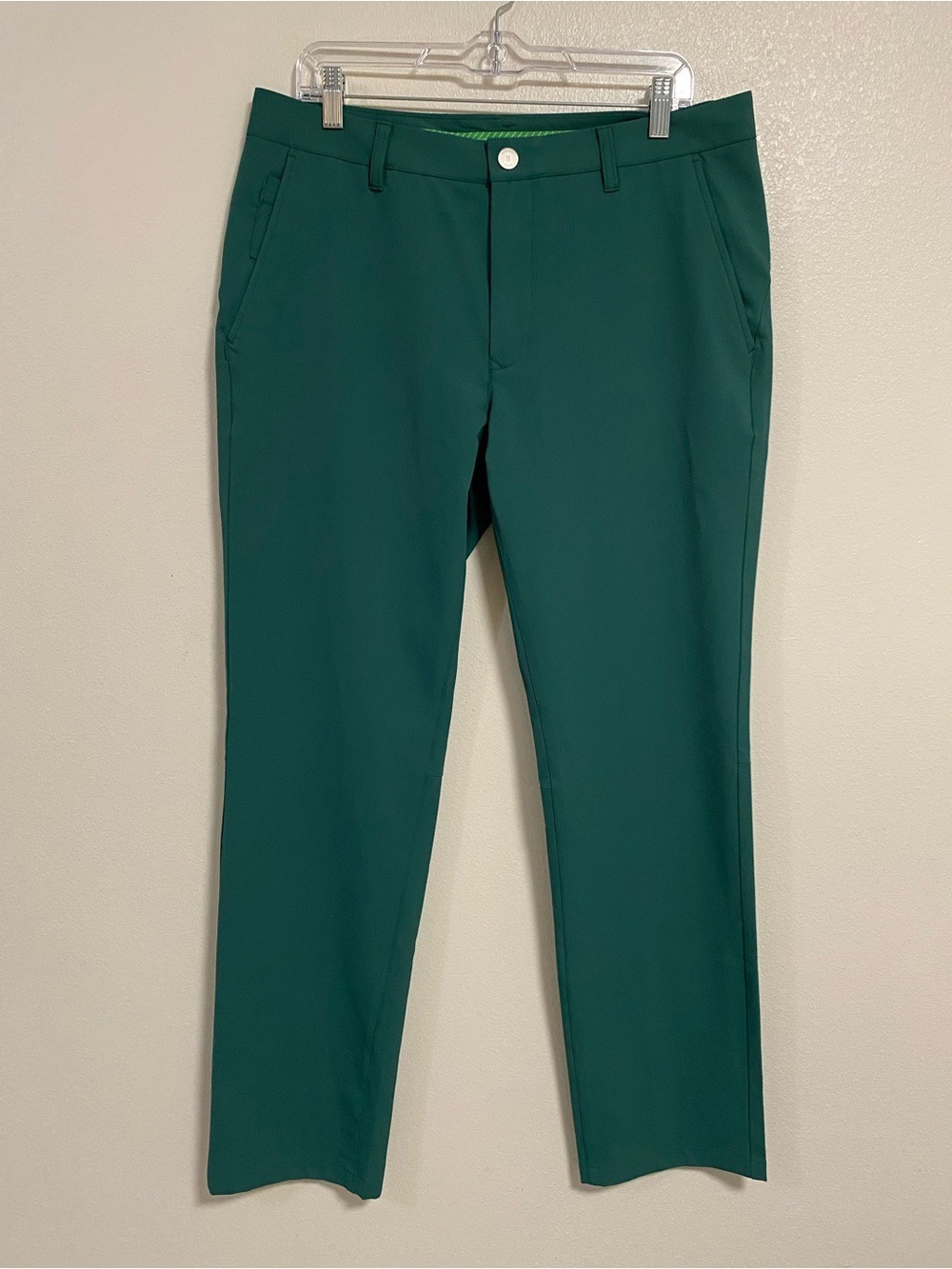 Bonobos Golf Pants Men's Size 34 Green Straight-Leg  Pants Slim Fit Athleisure